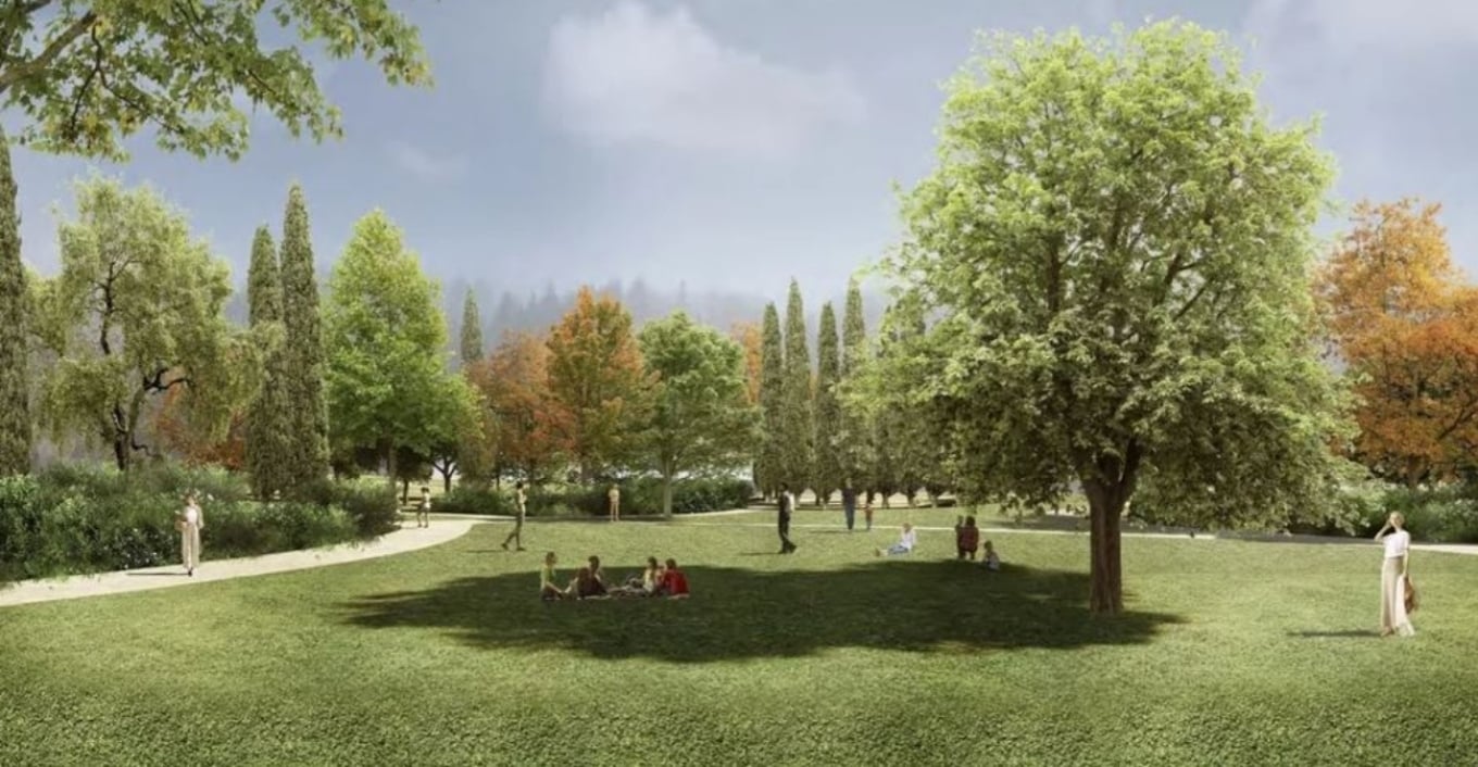 Artist's impression of the clearing after the royal estate of Tatoi is renovated. 