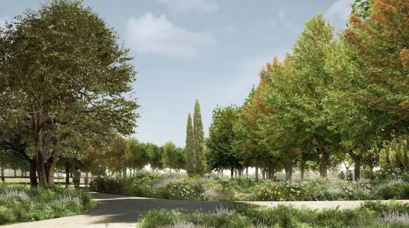 Artist's impression of trees and pathways at the royal estate of Tatoi, after renovation.
