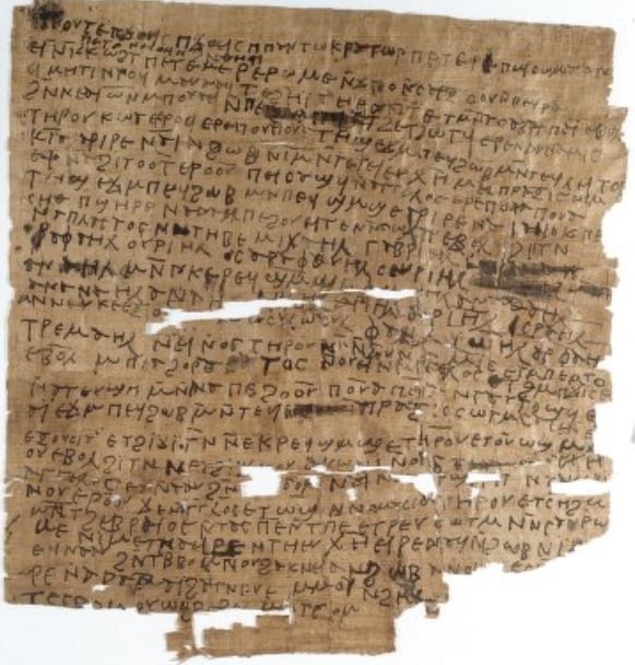 Coptic magic text used in ancient Egypt. 
